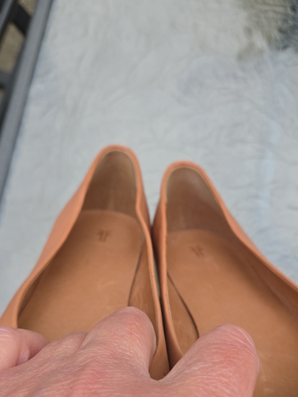 Frye Dana Sweetheart Ballet Flat Cognac Leather Square Toe Slipon Shoes Size 8.5 - Picture 11 of 11